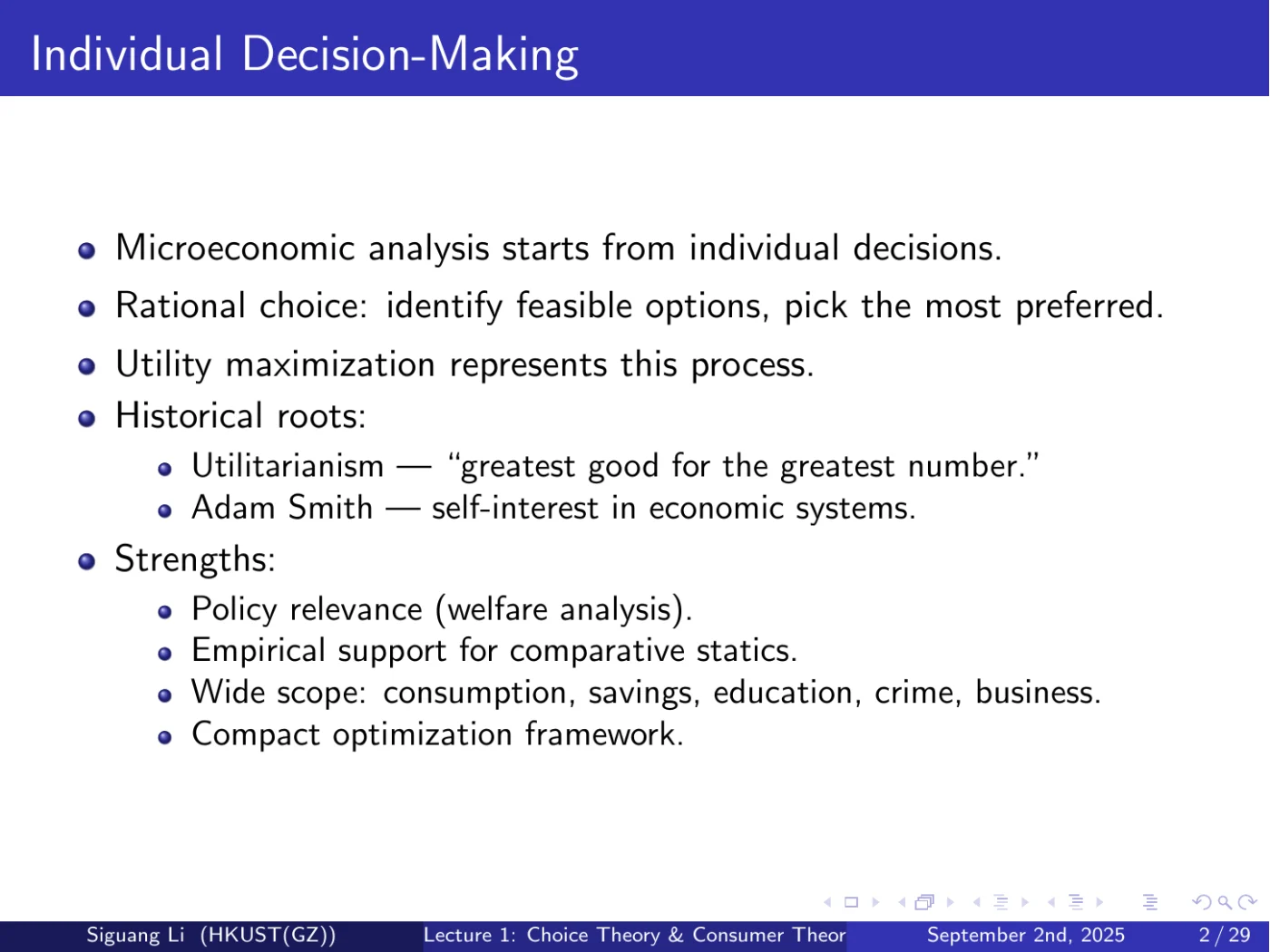 课件第 2 页：Individual Decision-Making