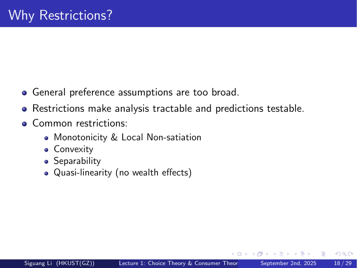 课件第 18 页：Why Restrictions?
