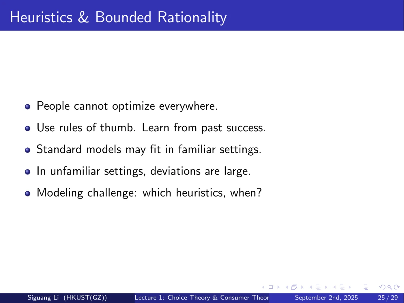 课件第 25 页：Heuristics & Bounded Rationality