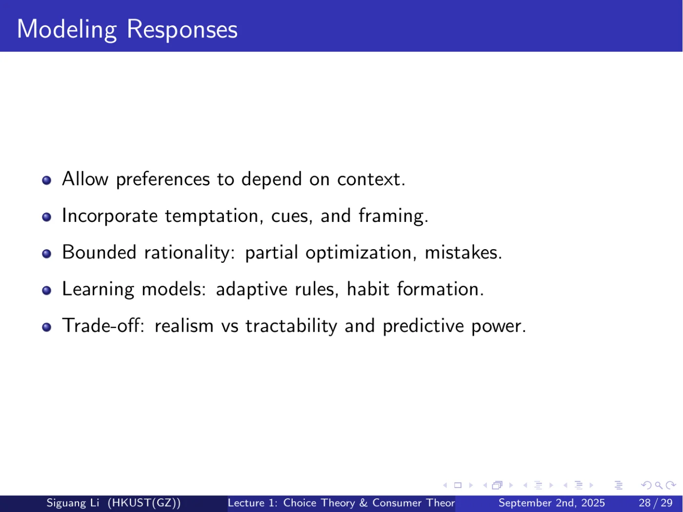 课件第 28 页：Modeling Responses