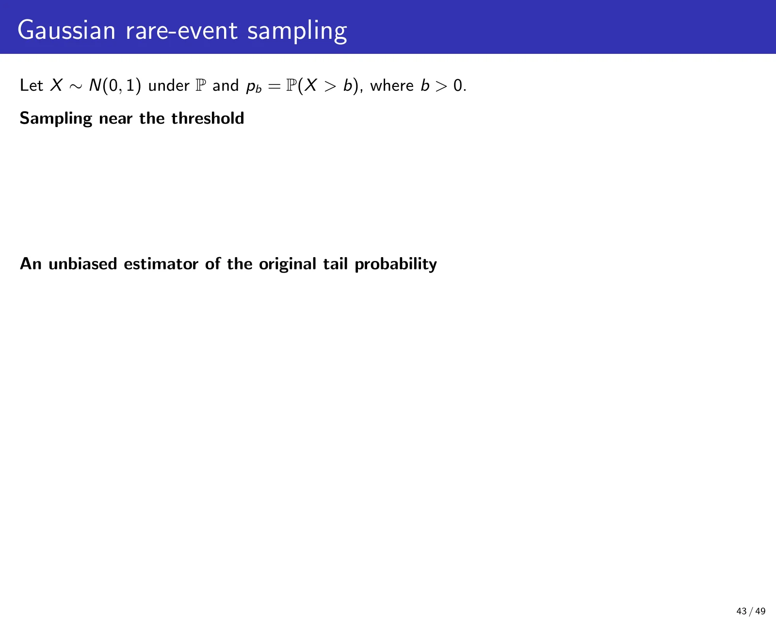 课件第 43 页：Gaussian rare-event sampling