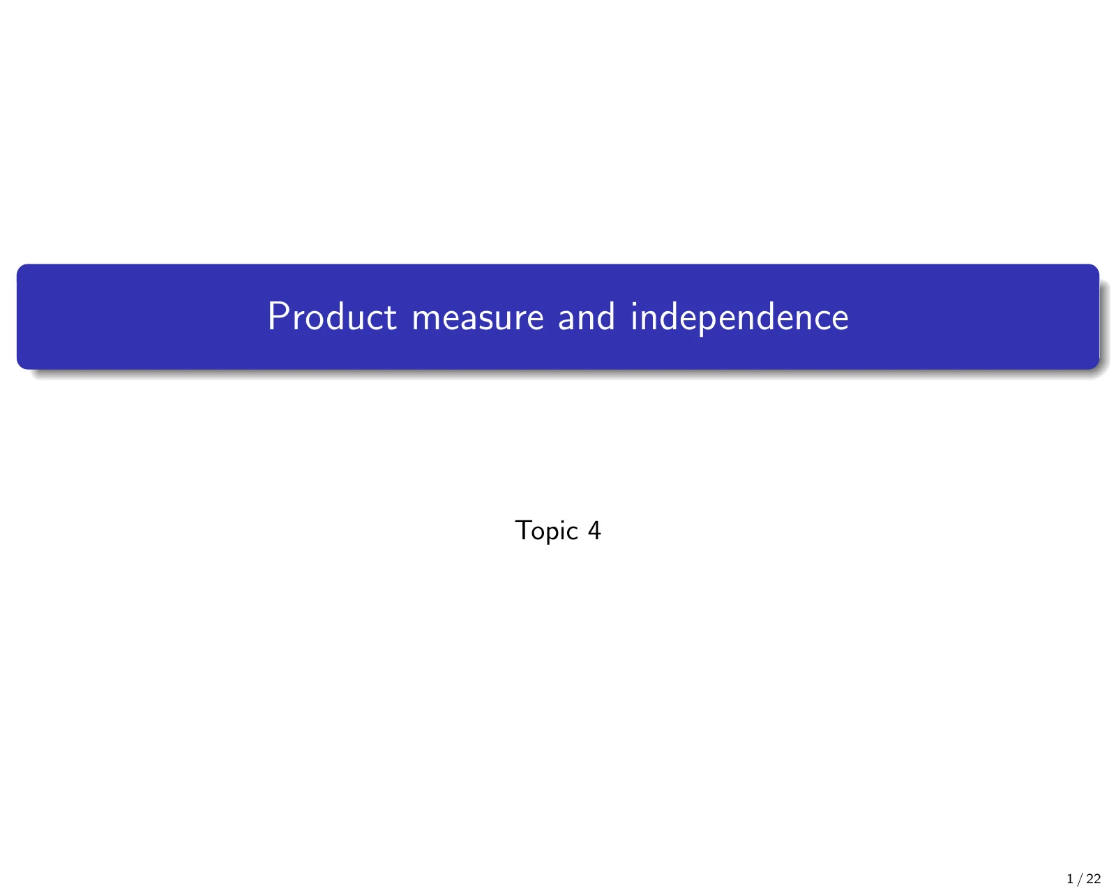 课件第 1 页：Product measure and independence
